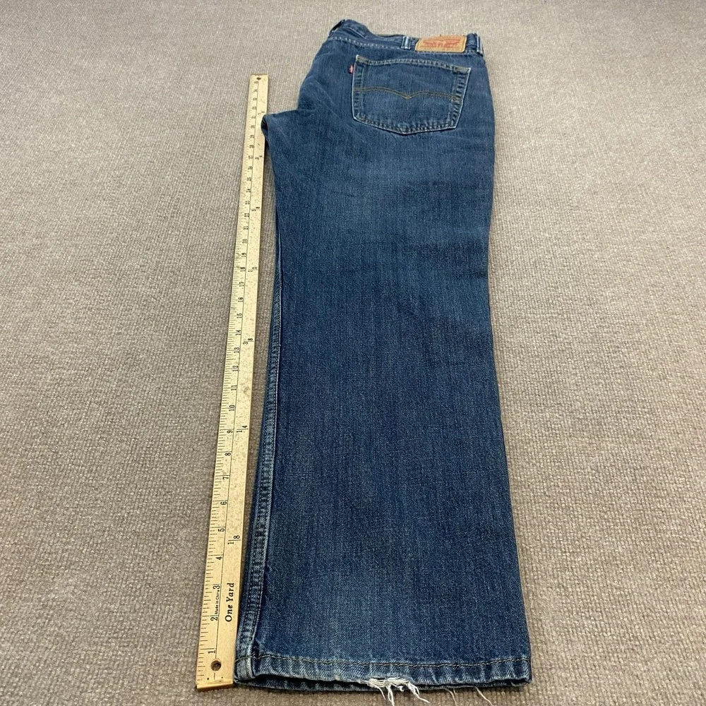 Levis 514 Jeans Mens 38x30 Hemmed Blue Straight Leg Classic Cotton Denim Pants